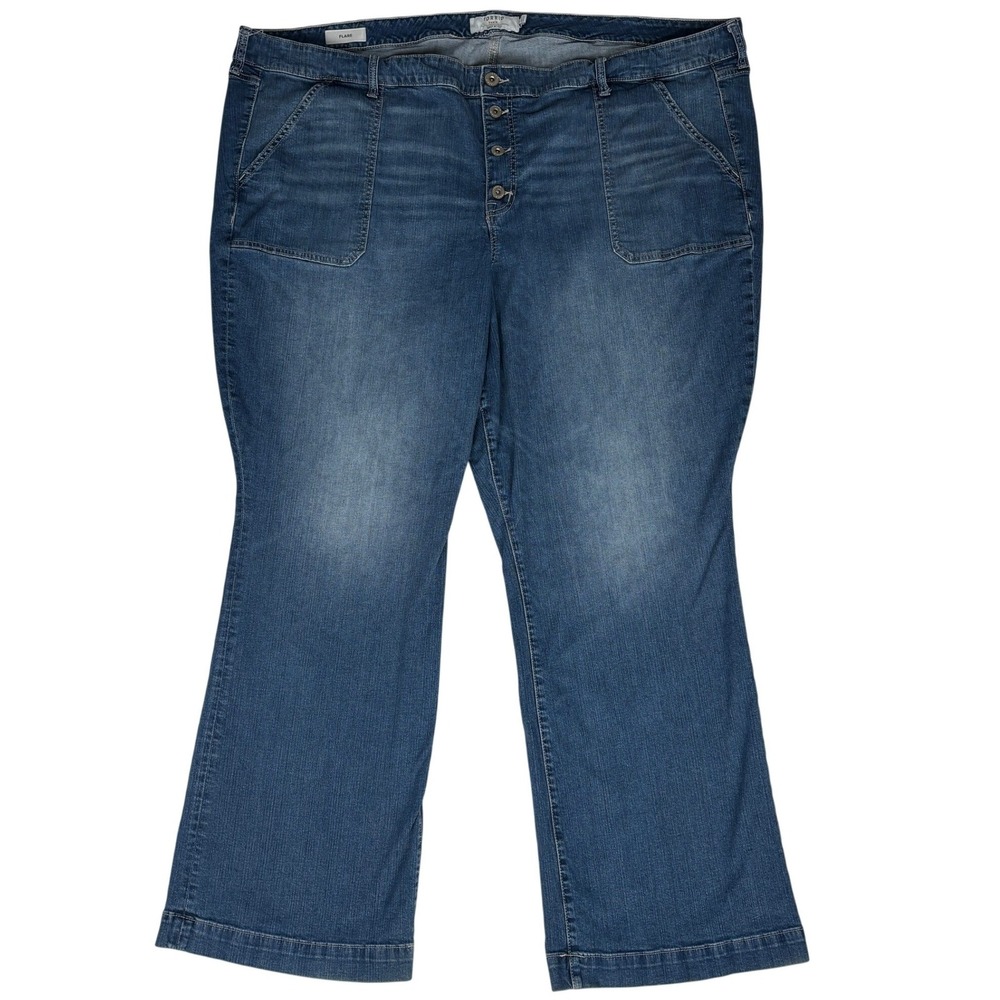 Torrid‎ Flare Jeans 30T Tall Button Fly Stretch Plus Size Denim